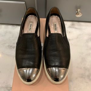 Miu Miu Metal Cap Toe Sneaker Size 38